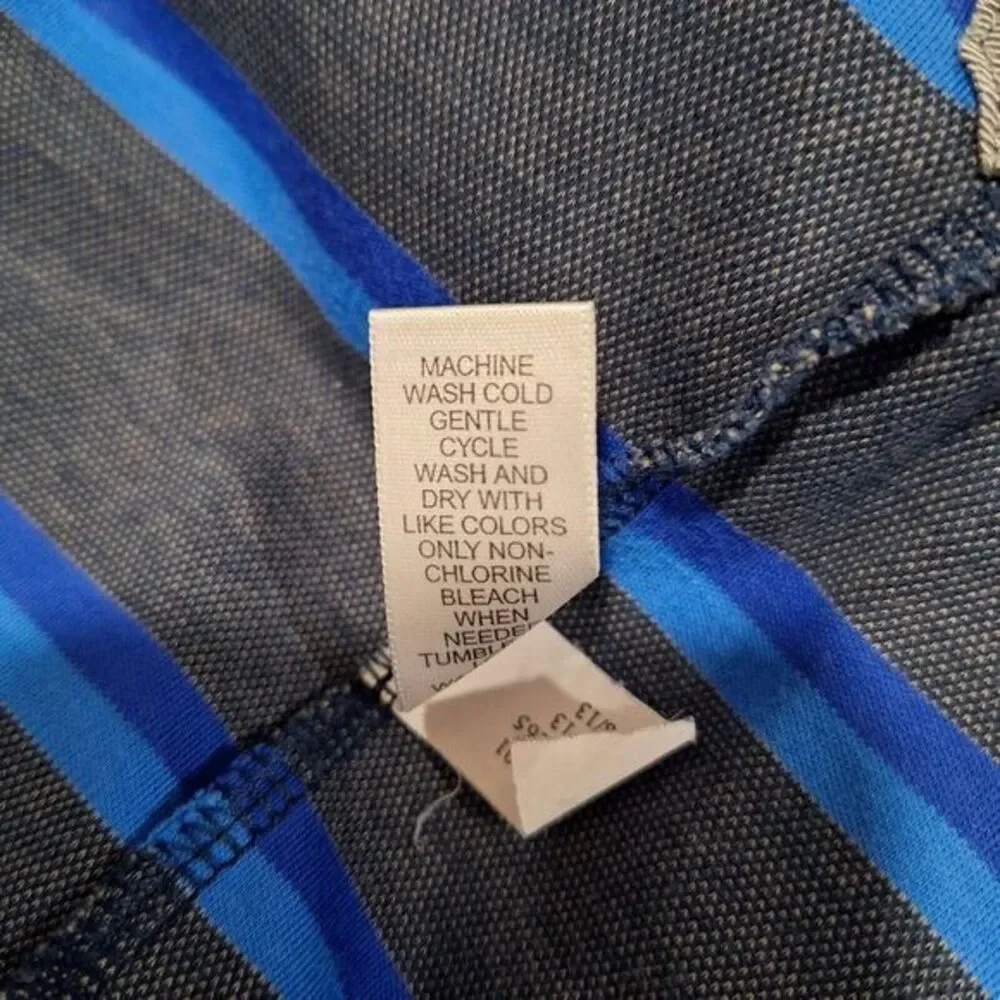 Banana Republic Luxury Touch Standard Fit‎ Polo Shirt Size L Gray Striped